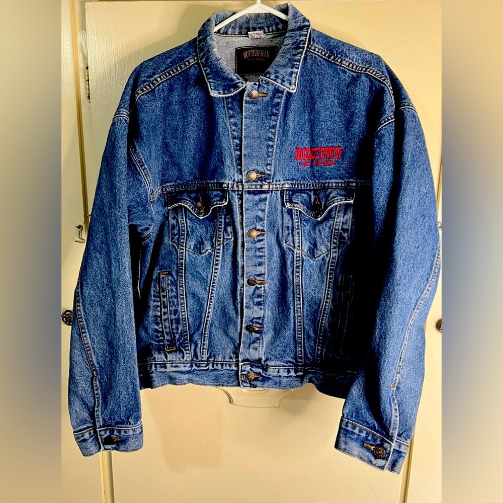 Vintage Las Vegas Boomtown Denim Jacket Distress